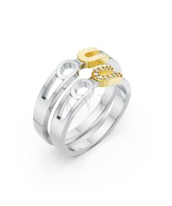 Nhẫn cưới A238 phối màu Dual Color họa tiết ấn tượng, cá tính