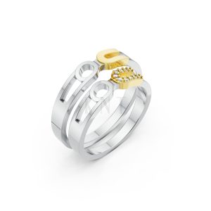 Nhẫn cưới A238 phối màu Dual Color họa tiết ấn tượng, cá tính