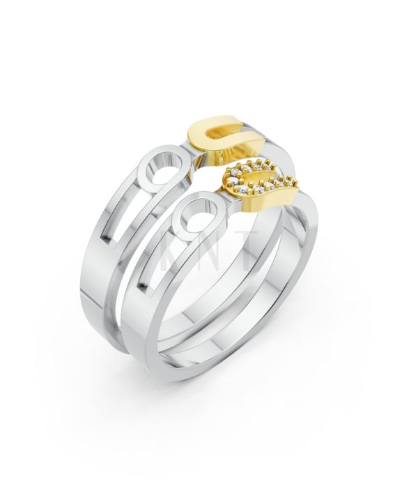 Nhẫn cưới A238 phối màu Dual Color họa tiết ấn tượng, cá tính