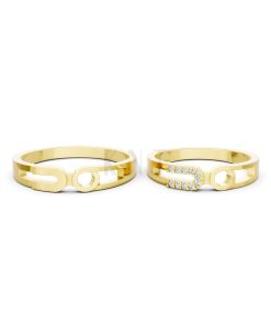 Nhẫn cưới A238 màu Vàng Gold vàng 10K/14K/18K/607 cao cấp, thanh lịch