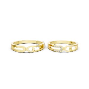 Nhẫn cưới A238 màu Vàng Gold vàng 10K/14K/18K/607 cao cấp, thanh lịch