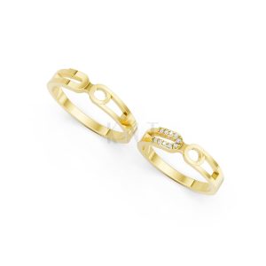 Nhẫn cưới A238 màu Vàng Gold thiết kế tinh xảo, độc đáo