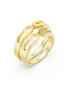 Nhẫn cưới A238 màu Vàng Gold thiết kế tinh tế, sang trọng