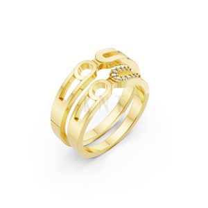 Nhẫn cưới A238 màu Vàng Gold thiết kế tinh tế, sang trọng