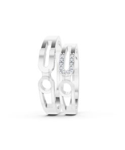 Nhẫn cưới A238 màu vàng trắng White Gold vàng sáng bóng, thiết kế trẻ trung