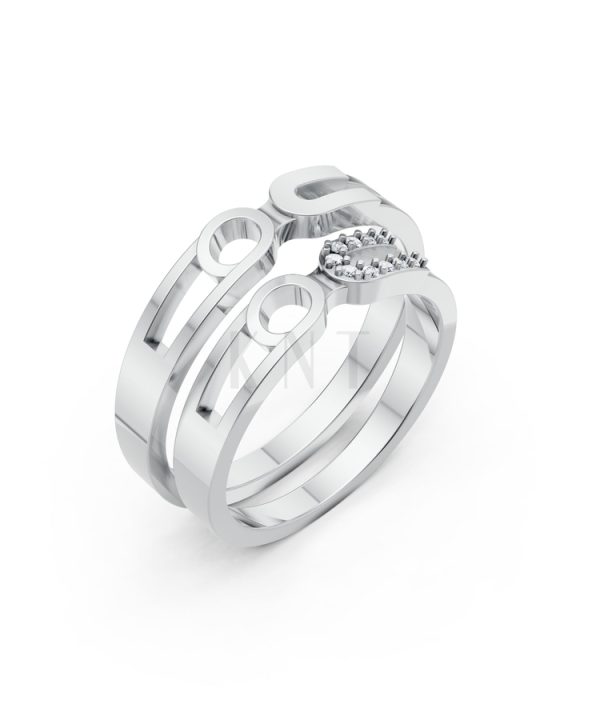 Nhẫn cưới A238 màu vàng trắng White Gold kiểu dáng hiện đại, nổi bật