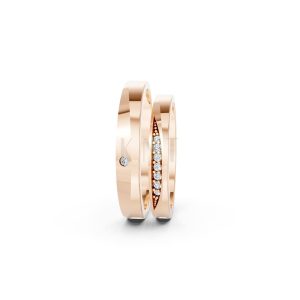 NHẪN CƯỚI A240 vàng hồng Rose Gold phong cách trẻ trung, nổi bật
