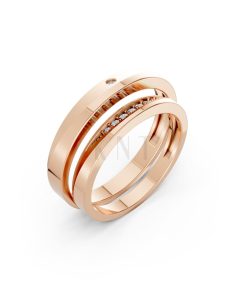 NHẪN CƯỚI A240 vàng hồng Rose Gold họa tiết ấn tượng, cá tính