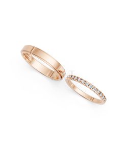 Nhẫn cưới A244 vàng hồng Rose Gold vàng đẹp, kiểu dáng trẻ trung, độc đáo
