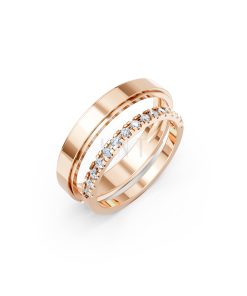 Nhẫn cưới A244 vàng hồng Rose Gold họa tiết ấn tượng, cá tính