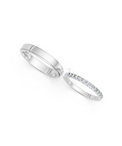 Nhẫn cưới A244 vàng trắng White Gold thiết kế trẻ trung, hiện đại