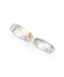 NHẪN CƯỚI A245 phối màu Dual Color thiết kế đối xứng, phong cách, ấn tượng