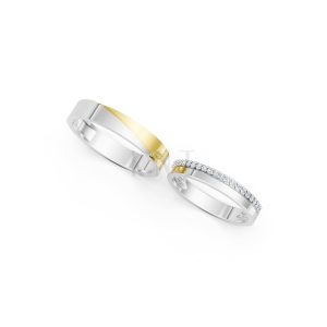 NHẪN CƯỚI A245 phối màu Dual Color thiết kế đối xứng, phong cách, ấn tượng