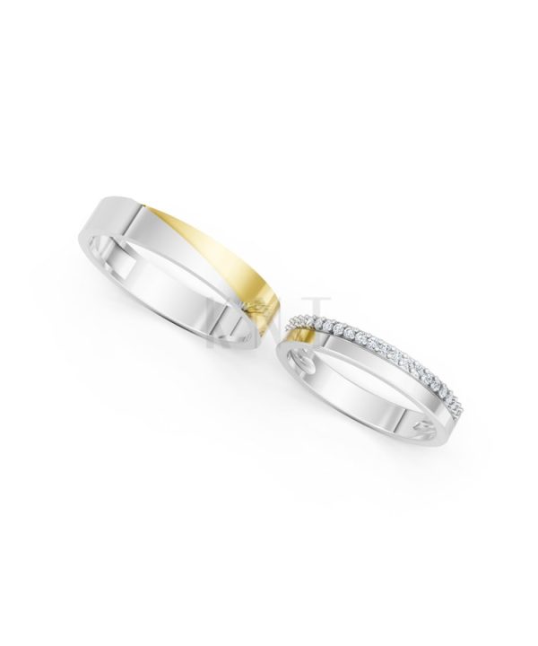 NHẪN CƯỚI A245 phối màu Dual Color thiết kế đối xứng, phong cách, ấn tượng