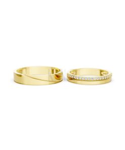 NHẪN CƯỚI A245 Vàng Gold vàng 10K/14K/18K/607 cao cấp, thanh lịch