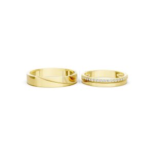 NHẪN CƯỚI A245 Vàng Gold vàng 10K/14K/18K/607 cao cấp, thanh lịch