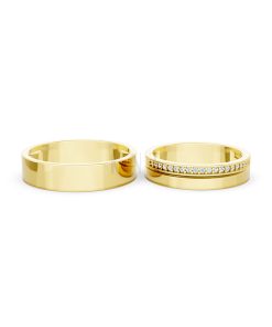 Nhẫn cưới A247 màu Vàng Gold thiết kế phá cách, sang trọng