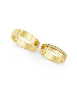 Nhẫn cưới A247 màu Vàng Gold thiết kế tinh xảo, độc đáo