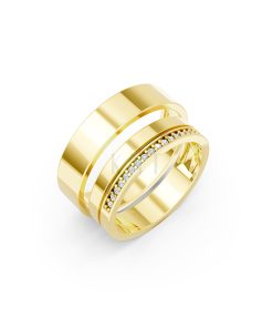 Nhẫn cưới A247 màu Vàng Gold thiết kế tinh tế, sang trọng