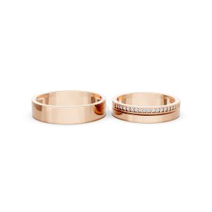 Nhẫn cưới A247 màu vàng hồng Rose Gold phong cách trẻ trung, nổi bật