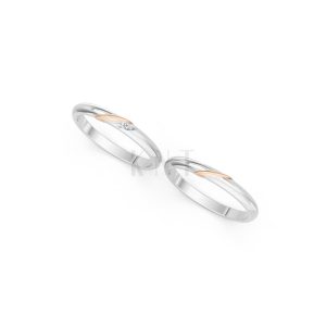 NHẪN CƯỚI A252 phối màu Dual Color vàng đẹp, kiểu dáng trẻ trung, độc đáo