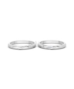 NHẪN CƯỚI A252 vàng trắng White Gold thiết kế trẻ trung, hiện đại