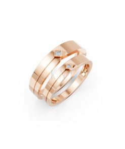 Nhẫn cưới A253 màu vàng hồng Rose Gold họa tiết ấn tượng, cá tính