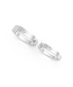 Nhẫn cưới A253 màu vàng trắng White Gold kiểu dáng cá tính, hiện đại