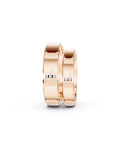 Nhẫn cưới A255 màu vàng hồng Rose Gold cặp đôi, phong cách trẻ trung, nổi bật