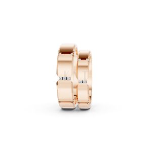 Nhẫn cưới A255 màu vàng hồng Rose Gold cặp đôi, phong cách trẻ trung, nổi bật