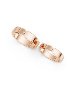 Nhẫn cưới A255 màu vàng hồng Rose Gold họa tiết ấn tượng, cá tính