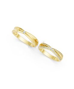 NHẪN CƯỚI A256 Vàng Gold thiết kế phá cách, sang trọng