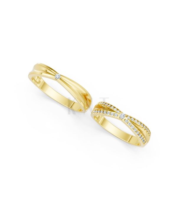 NHẪN CƯỚI A256 Vàng Gold thiết kế phá cách, sang trọng