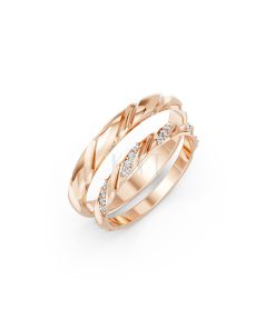 Nhẫn cưới A257 màu vàng hồng Rose Gold họa tiết ấn tượng, cá tính