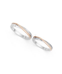 Nhẫn cưới A258 phối màu Dual Color vàng đẹp, kiểu dáng trẻ trung, độc đáo