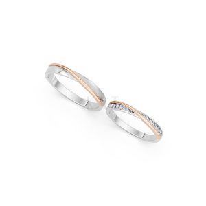 Nhẫn cưới A258 phối màu Dual Color vàng đẹp, kiểu dáng trẻ trung, độc đáo