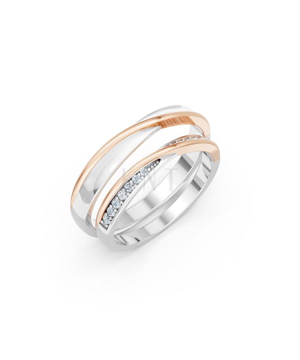 Nhẫn cưới A258 phối màu Dual Color họa tiết ấn tượng, cá tính