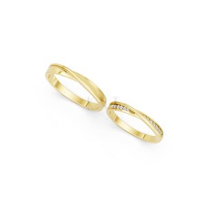 Nhẫn cưới A258 Vàng Gold vàng 10K/14K/18K/607 cao cấp, thanh lịch