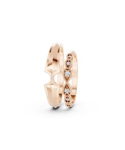 Nhẫn cưới A259 màu vàng hồng Rose Gold cặp đôi, phong cách trẻ trung, nổi bật
