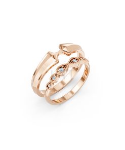 Nhẫn cưới A259 màu vàng hồng Rose Gold họa tiết ấn tượng, cá tính