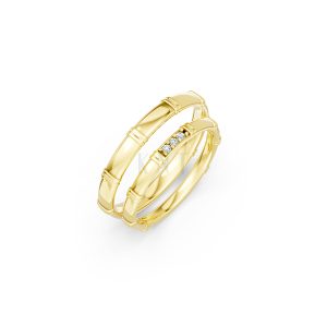 Nhẫn cưới A260 màu Vàng Gold thiết kế độc đáo, sang trọng