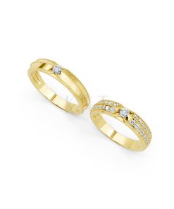 Nhẫn cưới A261 Vàng Gold vàng 10K/14K/18K/607 cao cấp, thanh lịch