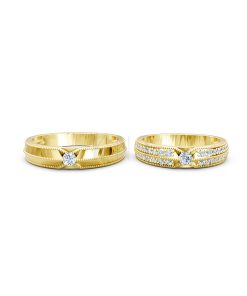 Nhẫn cưới A261 Vàng Gold thiết kế phá cách, sang trọng