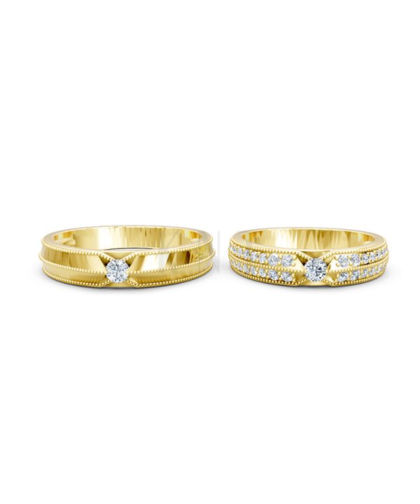 Nhẫn cưới A261 Vàng Gold thiết kế phá cách, sang trọng