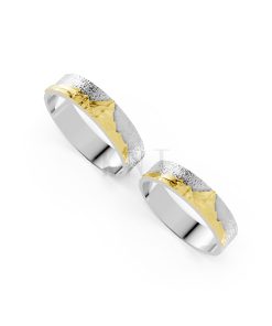 Nhẫn cưới Horizon A266 phối màu Dual Color vàng đẹp, kiểu dáng trẻ trung, độc đáo