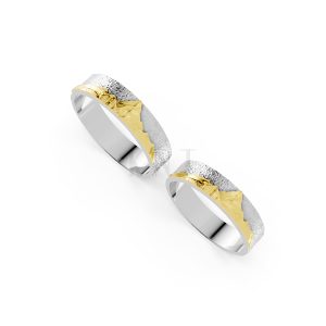 Nhẫn cưới Horizon A266 phối màu Dual Color vàng đẹp, kiểu dáng trẻ trung, độc đáo