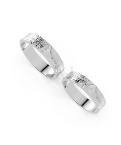 Nhẫn cưới Horizon A266 vàng trắng White Gold kiểu dáng cá tính, hiện đại