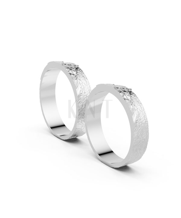 Nhẫn cưới Horizon A266 vàng trắng White Gold vàng sáng, đường nét sắc sảo, tinh tế