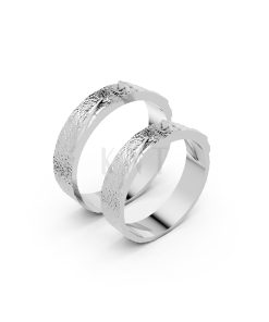 Nhẫn cưới Horizon A266 vàng trắng White Gold kiểu dáng hiện đại, nổi bật