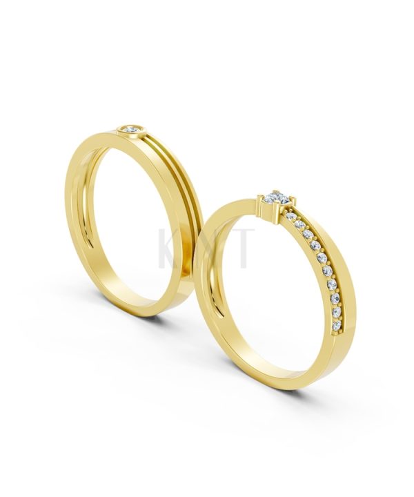 NHẪN CƯỚI A272 màu Vàng Gold thiết kế phá cách, sang trọng